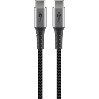 USB-C ™ pour USB-C ™ câble textile avec des bouchons métalliques (Space gris / argent) 2 m 2 m