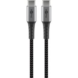 USB-C ™ pour USB-C ™ câble textile avec des bouchons métalliques (Space gris / argent) 2 m 2 m