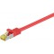 RJ45 Câble de liaison,CAT 6A S/FTP (PiMF) 500 MHz, avec CAT 7 câble brut, Rouge 7.5 m