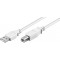 Câble Hi-Speed USB 2.0, Blanc 1 m