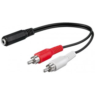 Câble adaptateur audio  prise femelle 3,5 mm vers prise mâle Cinch 0.2 m