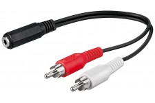 Câble adaptateur audio  prise femelle 3,5 mm vers prise mâle Cinch 0.2 m