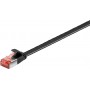 CAT 6 Câble de liaison plat, U/FTP, Noir 1.5 m