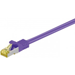 RJ45 Câble de liaison,CAT 6A S/FTP (PiMF) 500 MHz, avec CAT 7 câble brut, Violet 20 m
