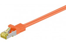 RJ45 Câble de liaison,CAT 6A S/FTP (PiMF) 500 MHz, avec CAT 7 câble brut, Orange 5 m