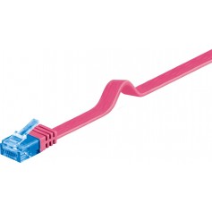 CAT 6A Câble de liaison plat, U/UTP, Magenta 2 m