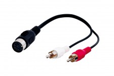 Câble adaptateur audio  prise femelle DIN vers prise mâle Cinch stéréo 0.2 m