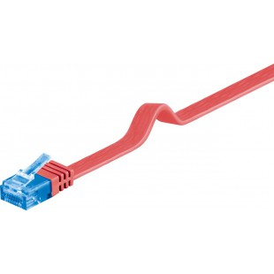 CAT 6A Câble de liaison plat, U/UTP, Rouge 3 m