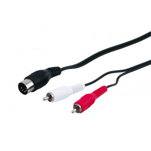 Câble adaptateur audio  prise mâle DIN vers prise mâle Cinch stéréo 1.5 m