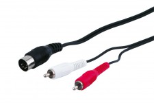 Câble adaptateur audio  prise mâle DIN vers prise mâle Cinch stéréo 1.5 m
