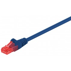 CAT 6 câble de liaison, U/UTP, Bleu 0.5 m