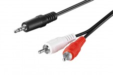 Câble adaptateur audio AUX  prise Jack 3,5 mm vers Cinch mâle stéréo  CU 1 m