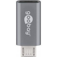 Micro-USB/USB-C™ OTG Hi-Speed Adapter pour connecter les câbles de chargement gris