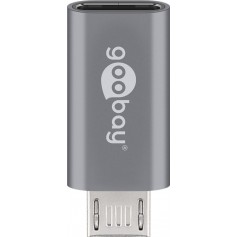 Micro-USB/USB-C™ OTG Hi-Speed Adapter pour connecter les câbles de chargement gris