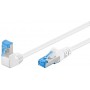 CAT 6A câble de liaison 1x 90° coudé, S/FTP (PiMF), Blanc 5 m