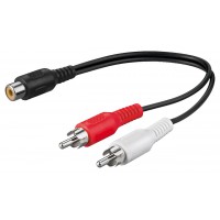 Câble adaptateur audio Y  Cinch mâle stéréo vers Cinch femelle 0.2 m