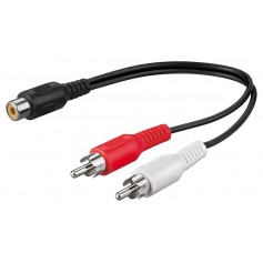 Câble adaptateur audio Y  Cinch mâle stéréo vers Cinch femelle 0.2 m