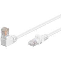 CAT 5e câble de liaison 1x 90° coudé, U/UTP, Blanc 1 m