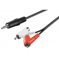 Câble adaptateur audio  prise mâle 3,5 mm vers prise mâle/femelle Cinch 1.5 m