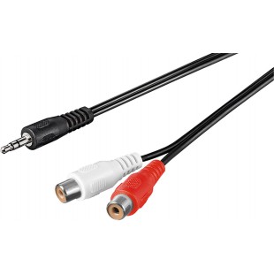 Câble adaptateur audio 3,5 mm  prise mâle vers prise femelle Cinch stéréo 1.5 m