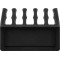 Dispositif de gestion de câbles à 5 fentes, noir noir