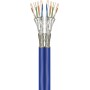 CAT 7A+ câble réseau Duplex, S/FTP (PiMF), Bleu 100 m
