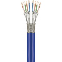 CAT 7A+ câble réseau Duplex, S/FTP (PiMF), Bleu 100 m