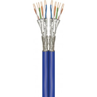 CAT 7A+ câble réseau Duplex, S/FTP (PiMF), Bleu 100 m