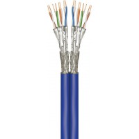 CAT 7A+ câble réseau Duplex, S/FTP (PiMF), Bleu 500 m