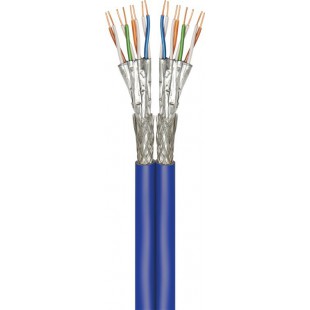 CAT 7A+ câble réseau Duplex, S/FTP (PiMF), Bleu 500 m