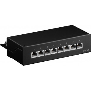 CAT 6a panneau de brassage mini/bureau, 8 ports noir