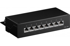 CAT 6a panneau de brassage mini/bureau, 8 ports noir