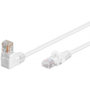 CAT 5e câble de liaison 1x 90° coudé, U/UTP, Blanc 15 m