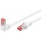 CAT 6 câble de liaison 1x 90° coudé, S/FTP (PiMF), Blanc 1 m