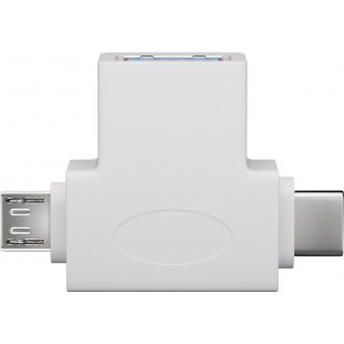 Adaptateur en T USB-A vers USB 2.0 micro-B, USB A 2.0, blanc blanc