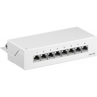 CAT 6a panneau de brassage mini/bureau, 8 ports blanc