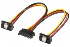 Câble électrique/adaptateur électrique PC Y  SATA 1 x mâle vers 2 x femelle 90° 0.2 m