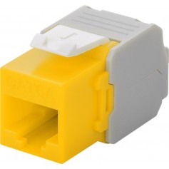 CAT 6A Keystone RJ45 jack, UTP, 500 MHz Jaune