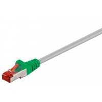 CAT 6 Câble de liaison croisé, S/FTP (PiMF), Gris, Vert 1 m