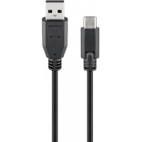 Câble USB 2.0 USB-C™ vers USB A, noir 1.8 m