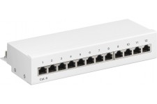 CAT 6 panneau de brassage mini/bureau, 12 ports blanc