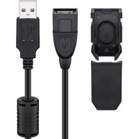 Câble de rallonge USB 2.0 Hi-Speed avec clip de sécurité, Noir 2 m