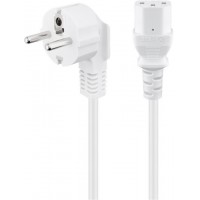 Cordon-connecteur avec fiche coudée pour appareils froids  1,5 m, Blanc 1.5 m