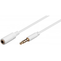 Câble de rallonge audio et pour casque AUX  4 pôles, 3,5 mm slim  CU 1 m