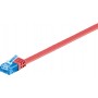 CAT 6A Câble de liaison plat, U/UTP, Rouge 1 m