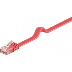 CAT 6 Câble de liaison plat, U/UTP, Rouge 2 m