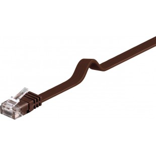 CAT 6 Câble de liaison plat, U/UTP, Marron foncé 0.5 m