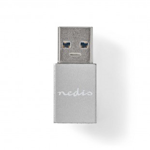 Adaptateur USB | USB 3.2 Gen 1 | USB-A Mâle | USB Type-C ™ femelle | Plaqué nickel | Droit | Aluminium | Argent | Sachet avec Fe