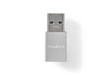 Adaptateur USB | USB 3.2 Gen 1 | USB-A Mâle | USB Type-C ™ femelle | Plaqué nickel | Droit | Métal | Noir | Boîte