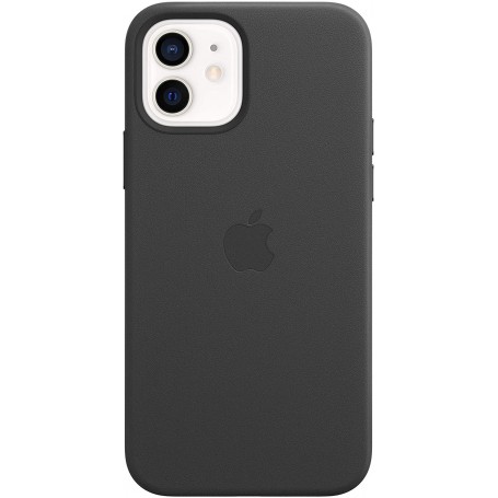 Apple Coque en Cuir avec MagSafe (pour iPhone 12, 12 Pro) - Noir